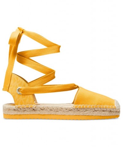 Women's Yara Ankle-Tie Espadrille Sandals Yellow $66.15 Shoes