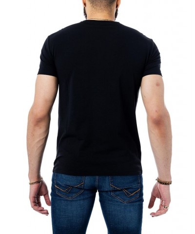 Men's Royal Leopard Rhinestone T-shirt Black $25.65 T-Shirts