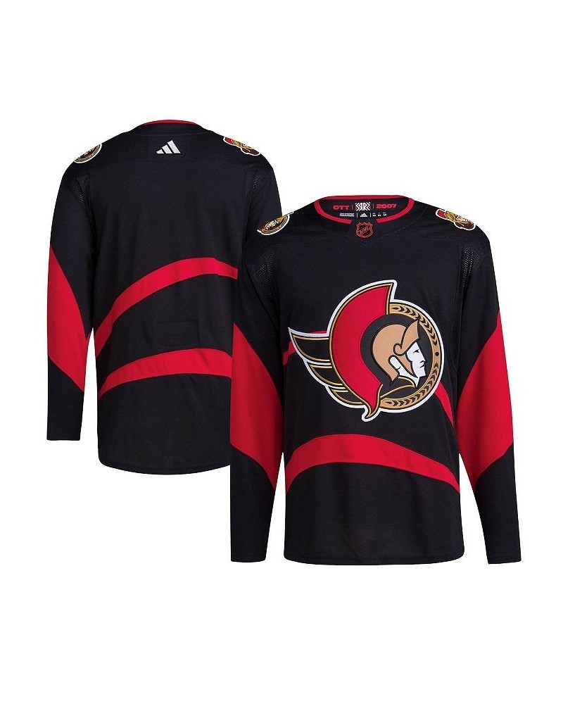 Men's Black Ottawa Senators Reverse Retro 2.0 Authentic Blank Jersey $63.84 Jersey