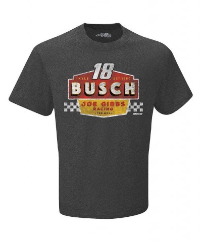 Men's Heather Charcoal Kyle Busch Vintage-Inspired Duel T-shirt $16.10 T-Shirts