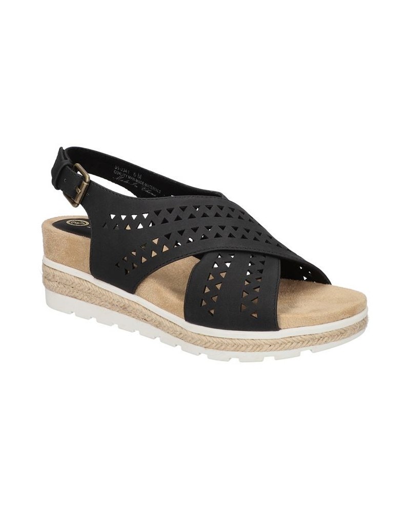 Women's Cosette Wedge Sandals Black $39.60 Shoes