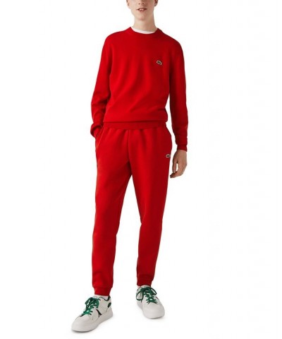 Men's Tapered-Fit Fleece Trackpants Red $46.80 Pants