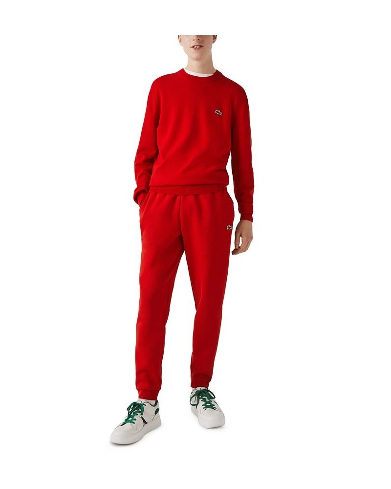 Men's Tapered-Fit Fleece Trackpants Red $46.80 Pants