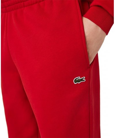 Men's Tapered-Fit Fleece Trackpants Red $46.80 Pants