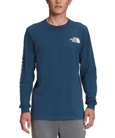 Men's Cotton Hit Long Sleeve Tee Blue $22.50 T-Shirts