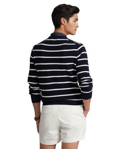 Men's Striped Mesh-Knit Cotton Sweater Multi $60.04 Sweaters