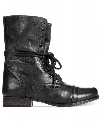 Women's Troopa Lace-up Combat Boots Black $43.19 Shoes