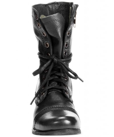 Women's Troopa Lace-up Combat Boots Black $43.19 Shoes