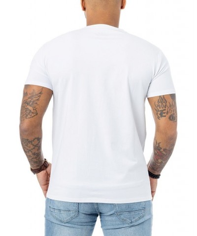 Men's 3D Polygon Skull Rhinestone T-shirt White $24.75 T-Shirts