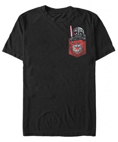 Star Wars Men's Darth Vader Cutie Pocket Short Sleeve T-Shirt Black $15.40 T-Shirts