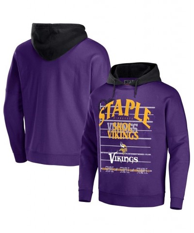 Men's NFL X Staple Purple Minnesota Vikings Oversized Gridiron Vintage-Like Wash Pullover Hoodie $39.41 Sweatshirt