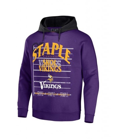 Men's NFL X Staple Purple Minnesota Vikings Oversized Gridiron Vintage-Like Wash Pullover Hoodie $39.41 Sweatshirt