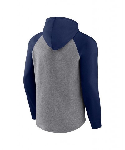 Men's Branded Heathered Gray, College Navy Seattle Seahawks By Design Raglan Pullover Hoodie $27.60 Sweatshirt