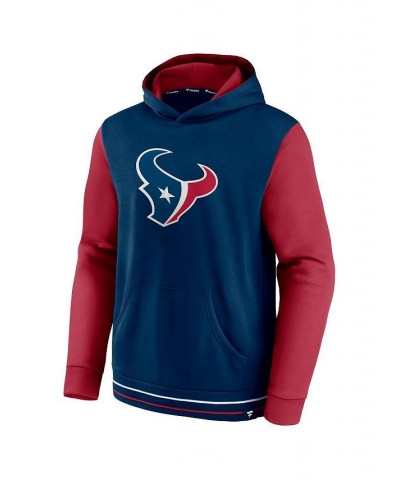 Men's Branded Navy and Red Houston Texans Block Party Pullover Hoodie $29.89 Sweatshirt