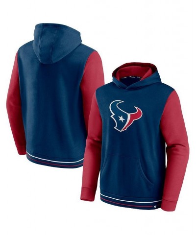 Men's Branded Navy and Red Houston Texans Block Party Pullover Hoodie $29.89 Sweatshirt