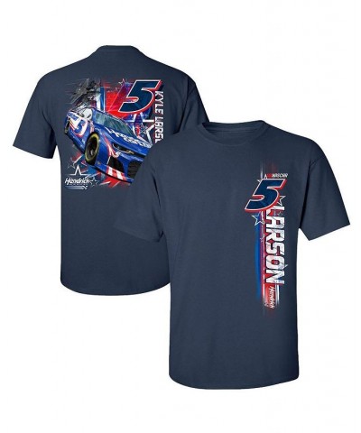 Men's Navy Kyle Larson Hendrickcars.Com Stars and Stripes T-shirt $16.42 T-Shirts