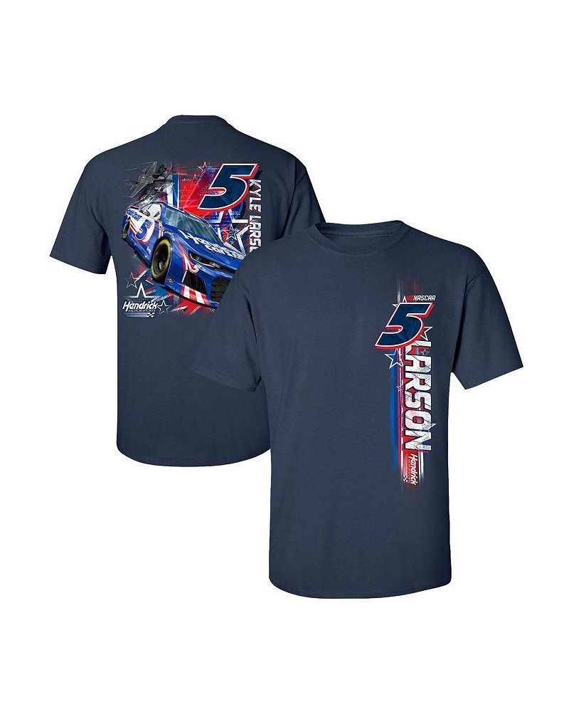 Men's Navy Kyle Larson Hendrickcars.Com Stars and Stripes T-shirt $16.42 T-Shirts