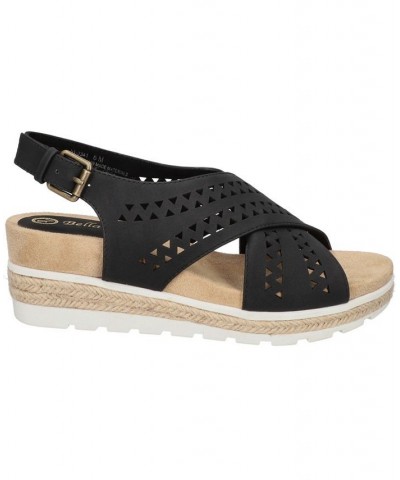 Women's Cosette Wedge Sandals Black $39.60 Shoes