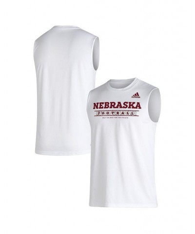 Men's White Nebraska Huskers Sideline Football Locker Creator AEROREADY Sleeveless T-shirt $19.35 T-Shirts