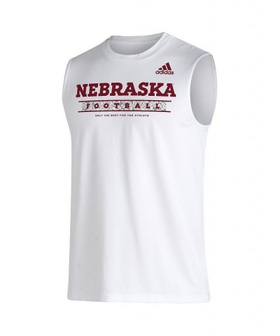 Men's White Nebraska Huskers Sideline Football Locker Creator AEROREADY Sleeveless T-shirt $19.35 T-Shirts