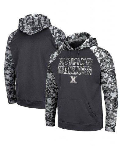 Men's Charcoal Xavier Musketeers OHT Military-Inspired Appreciation Digital Camo Pullover Hoodie $30.00 Sweatshirt