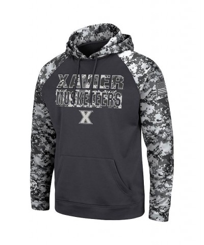 Men's Charcoal Xavier Musketeers OHT Military-Inspired Appreciation Digital Camo Pullover Hoodie $30.00 Sweatshirt