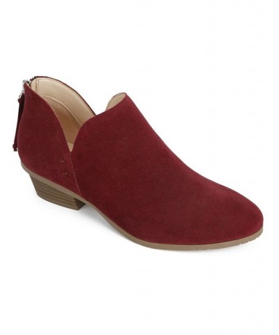 Women's Side Way Booties Red $47.52 Shoes