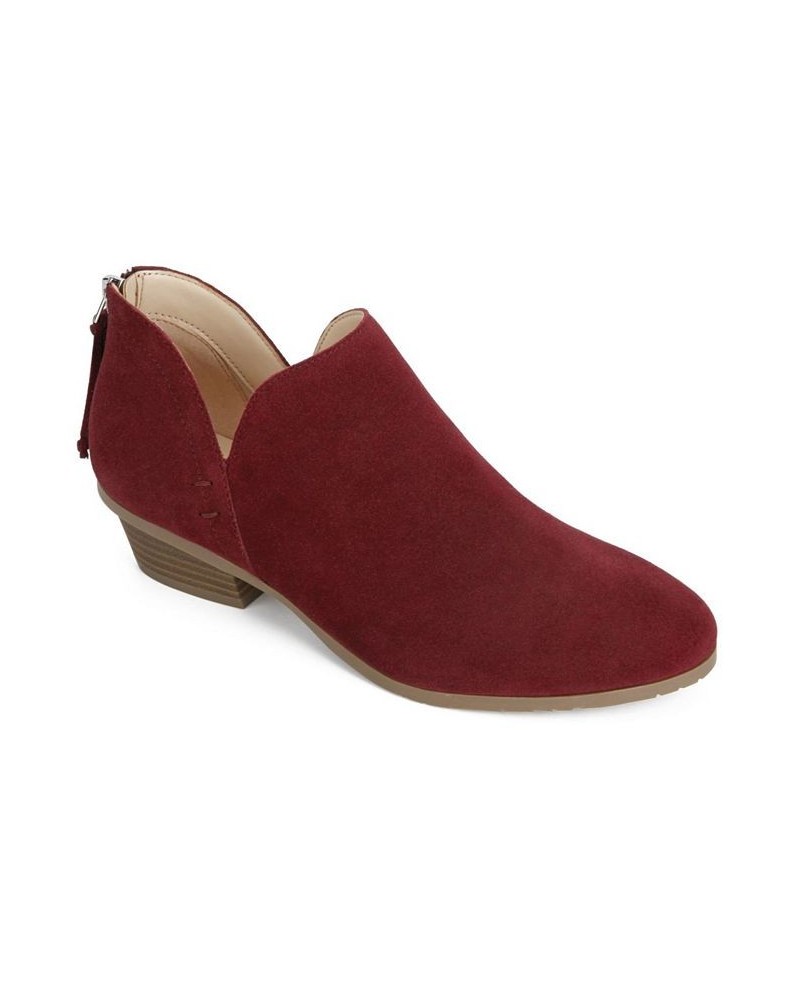 Women's Side Way Booties Red $47.52 Shoes