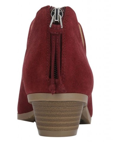 Women's Side Way Booties Red $47.52 Shoes