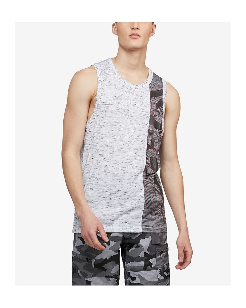 Men's Big and Tall Side Swipe Tank Top White $19.68 T-Shirts