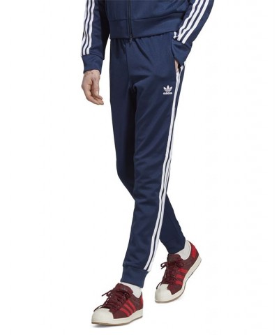 Men's Adicolor Classics SST Slim-Fit 3-Stripes Track Pants Blue $30.75 Pants