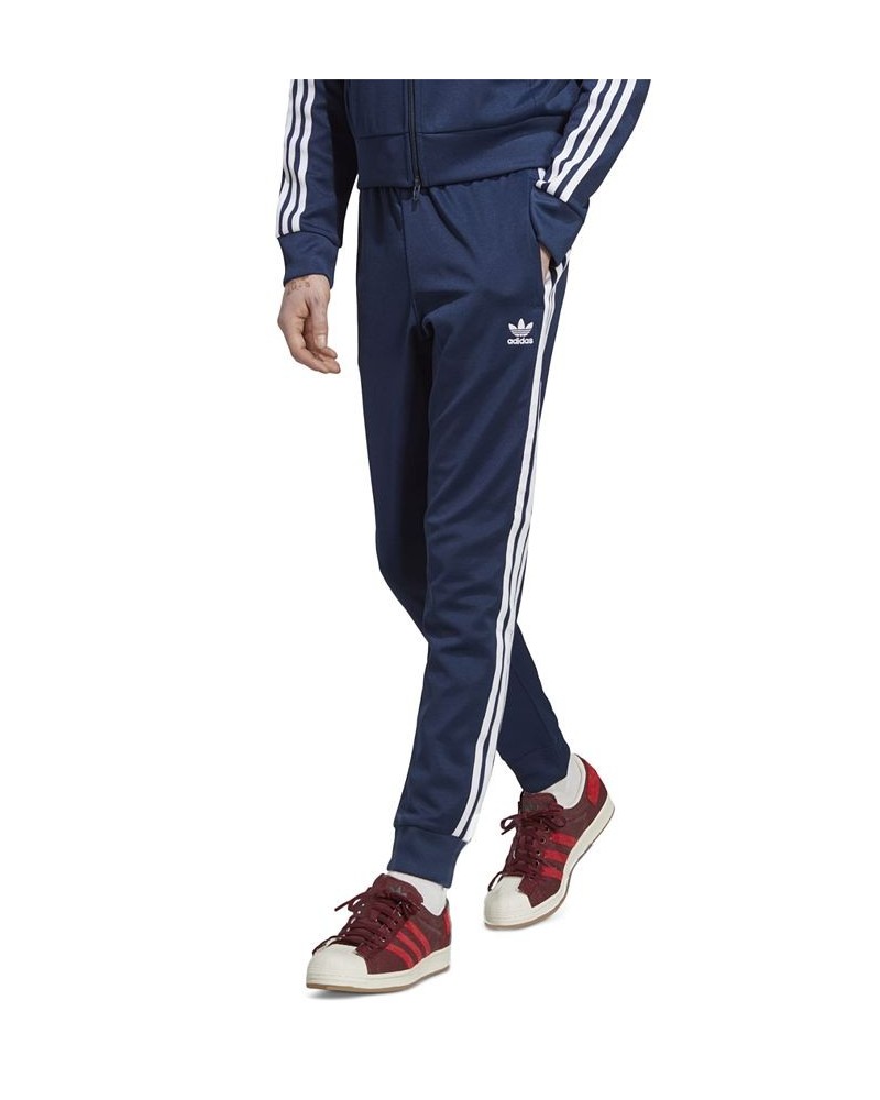 Men's Adicolor Classics SST Slim-Fit 3-Stripes Track Pants Blue $30.75 Pants