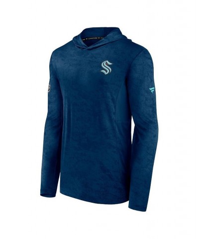 Men's Branded Deep Sea Blue Seattle Kraken Authentic Pro Rink Camo Pullover Hoodie $28.52 Sweatshirt