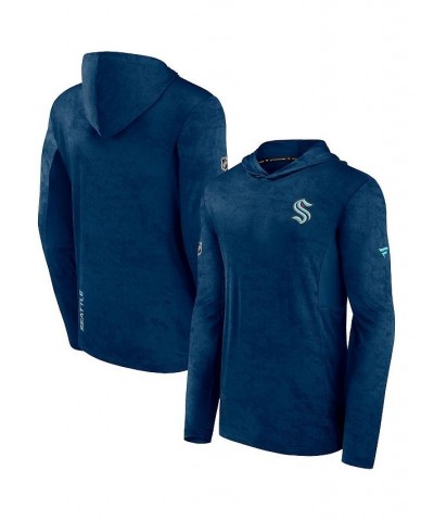 Men's Branded Deep Sea Blue Seattle Kraken Authentic Pro Rink Camo Pullover Hoodie $28.52 Sweatshirt