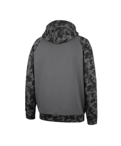 Men's Charcoal Purdue Boilermakers OHT Military-Inspired Appreciation Camo Stack Raglan Pullover Hoodie $32.50 Sweatshirt