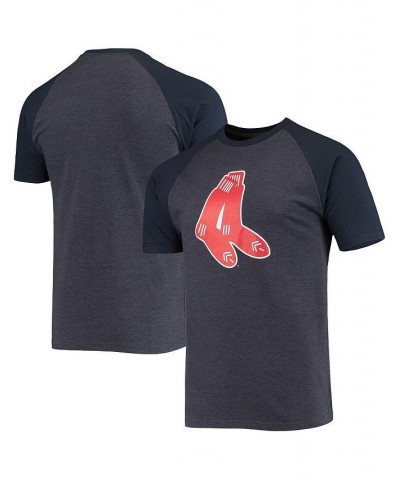 Men's Heathered Navy Boston Red Sox Raglan T-shirt $20.70 T-Shirts