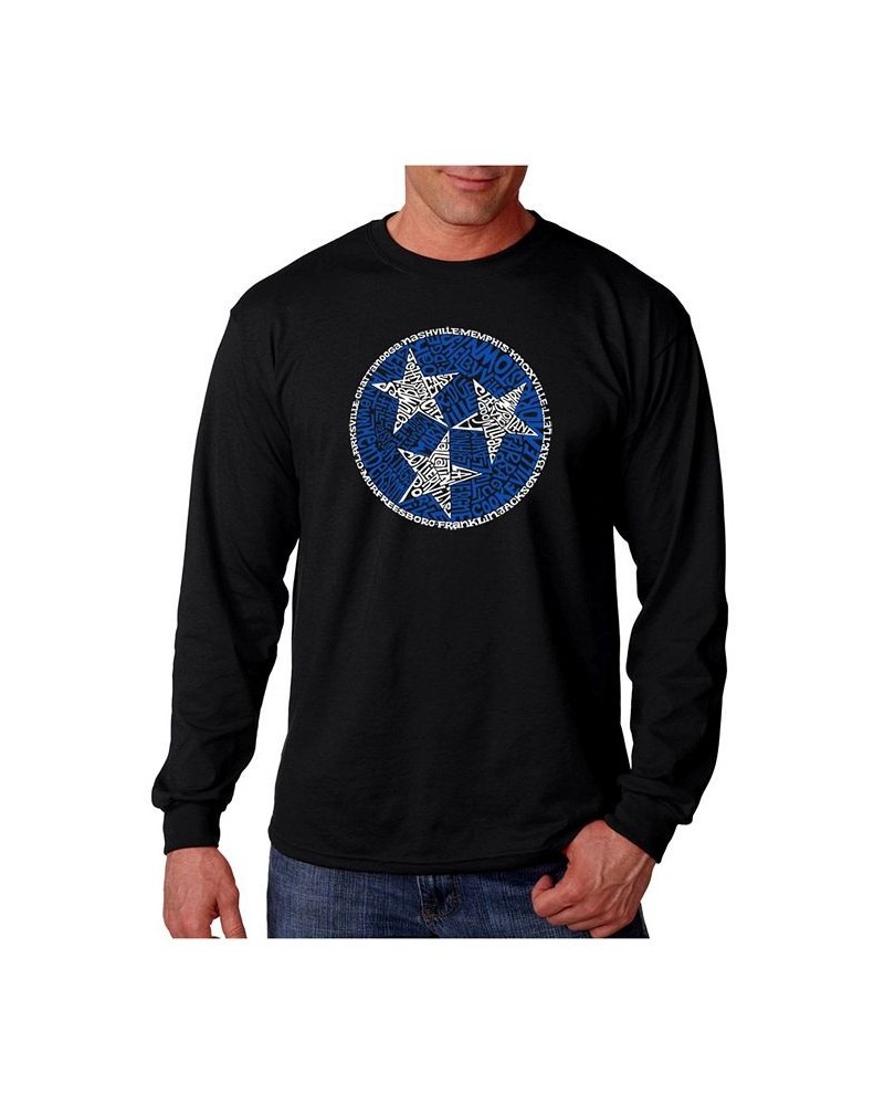 Men's Word Art - Tennessee Tristar Long Sleeve T-Shirt Black $20.00 T-Shirts