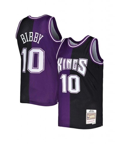 Men's Mike Bibby Purple, Black Sacramento Kings Hardwood Classics 2001-02 Split Swingman Jersey $41.07 Jersey