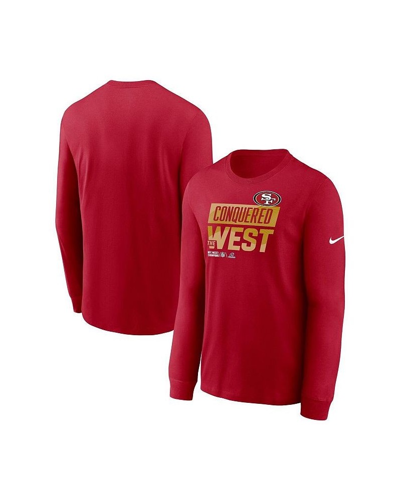 Men's Scarlet San Francisco 49ers 2022 NFC West Division Champions Locker Room Trophy Collection Long Sleeve T-shirt $30.23 T...