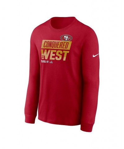 Men's Scarlet San Francisco 49ers 2022 NFC West Division Champions Locker Room Trophy Collection Long Sleeve T-shirt $30.23 T...