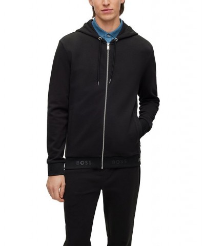 BOSS Men's Logo Cuffs and Hem Hoodie Black $92.82 Sweatshirt