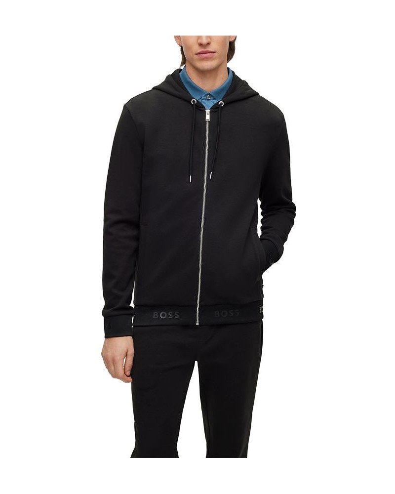 BOSS Men's Logo Cuffs and Hem Hoodie Black $92.82 Sweatshirt