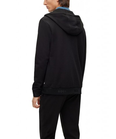 BOSS Men's Logo Cuffs and Hem Hoodie Black $92.82 Sweatshirt