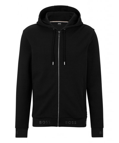 BOSS Men's Logo Cuffs and Hem Hoodie Black $92.82 Sweatshirt