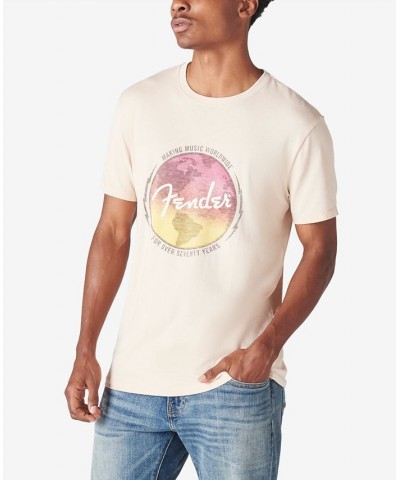 Men's Fender World Graphic Crewneck T-shirts $26.24 T-Shirts