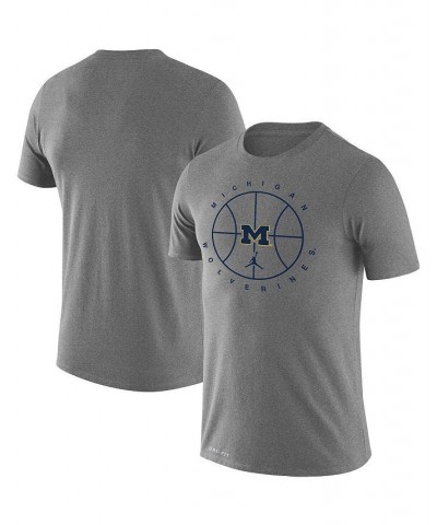 Men's Brand Heather Gray Michigan Wolverines Basketball Icon Legend Performance T-shirt $26.99 T-Shirts