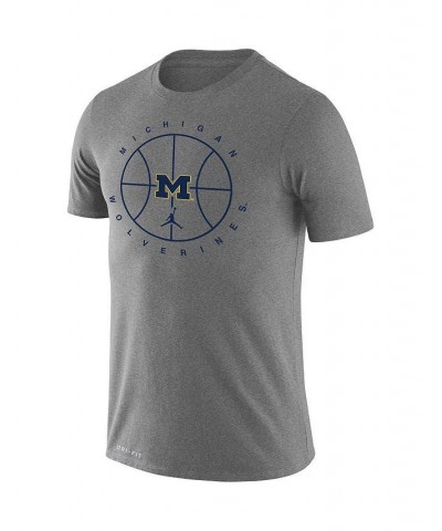 Men's Brand Heather Gray Michigan Wolverines Basketball Icon Legend Performance T-shirt $26.99 T-Shirts