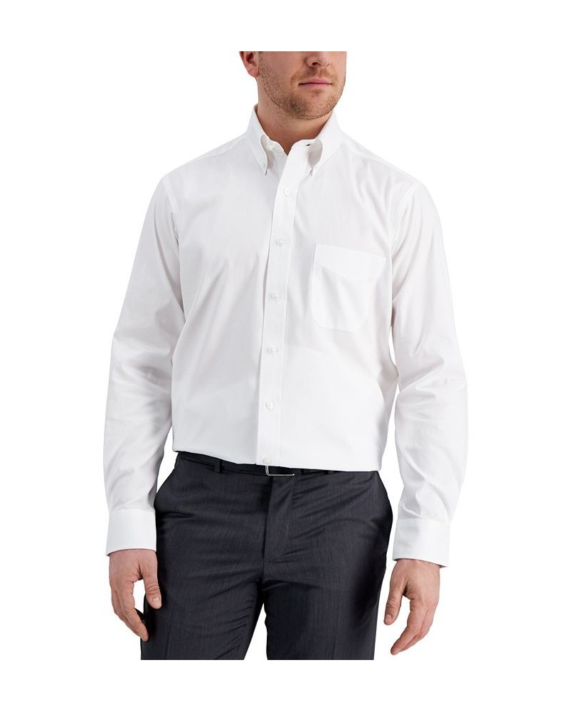 Men's Regular Fit Cotton Pinpoint Dress Shirt White $17.20 Dress Shirts