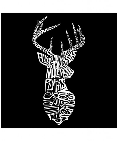 Mens Word Art T-Shirt - Types of Deer Gray $11.75 T-Shirts