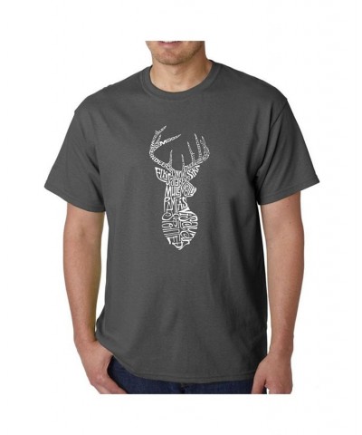 Mens Word Art T-Shirt - Types of Deer Gray $11.75 T-Shirts